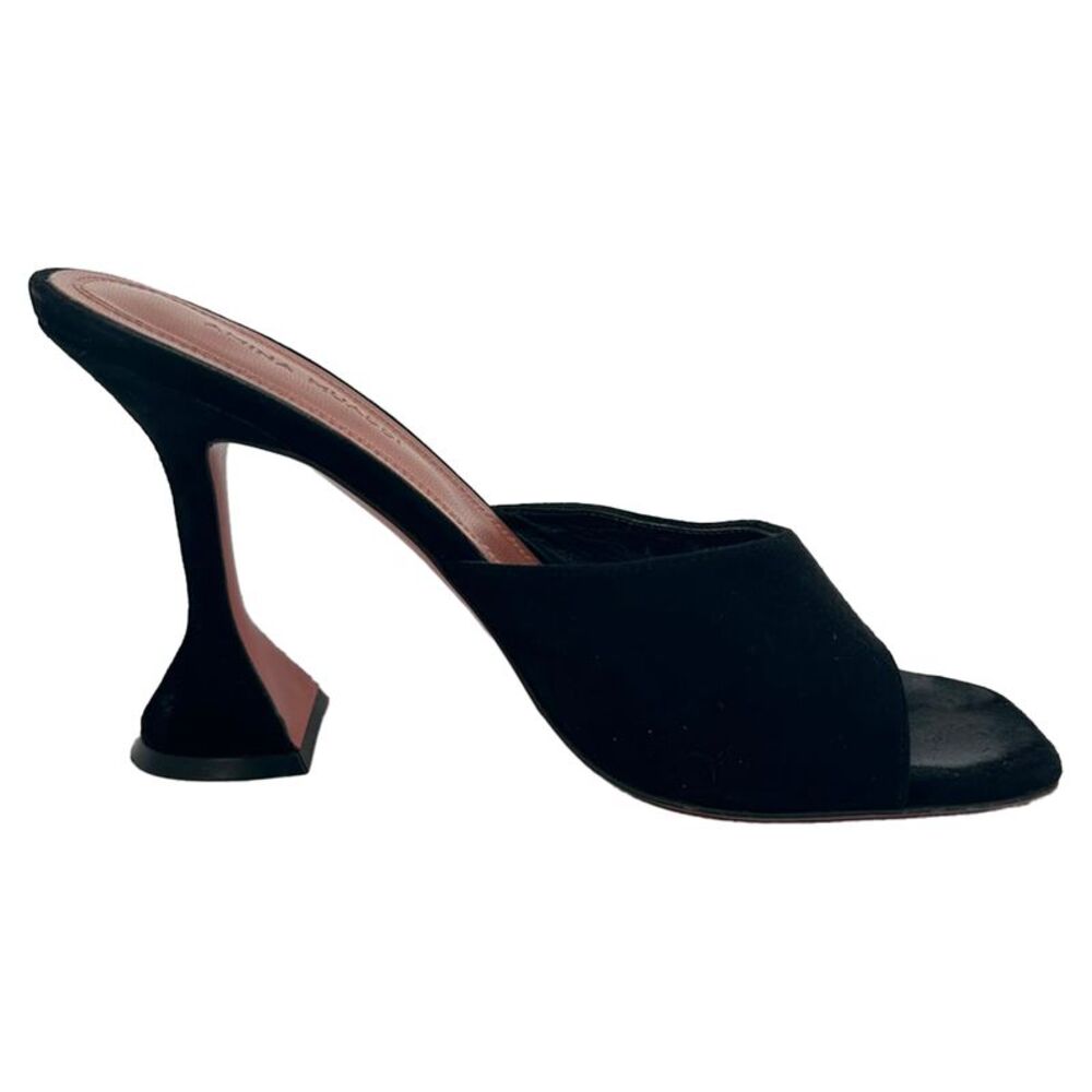 Amina Muaddi Lupita 95 Mules in Black Suede